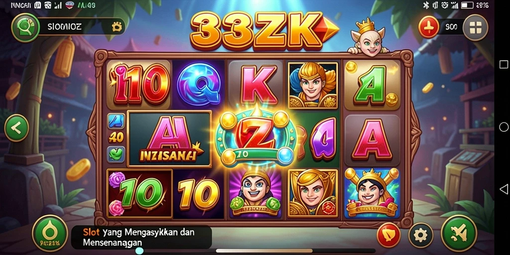 Tampilan permainan slot 33ZK yang menarik dan penuh warna.