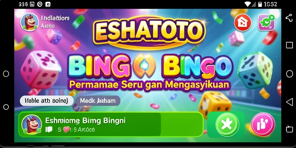 Gameplay ESHATOTO yang menarik dengan tampilan Bingo yang cerah.