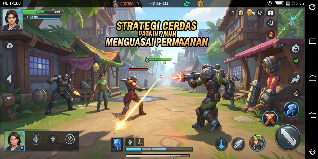 Tampak aksi strategis mendebarkan dalam gameplay FILTER303.