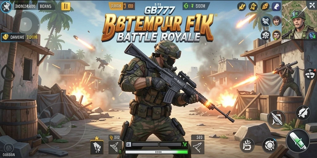 Tangkapan layar gameplay pertempuran hebat GB777.