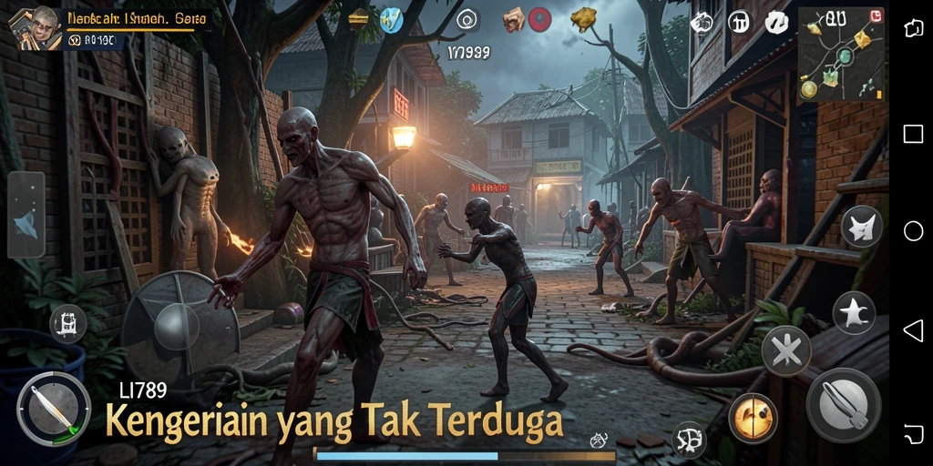 Screenshot utama LI789 menunjukkan gameplay yang menegangkan dengan suasana horor.