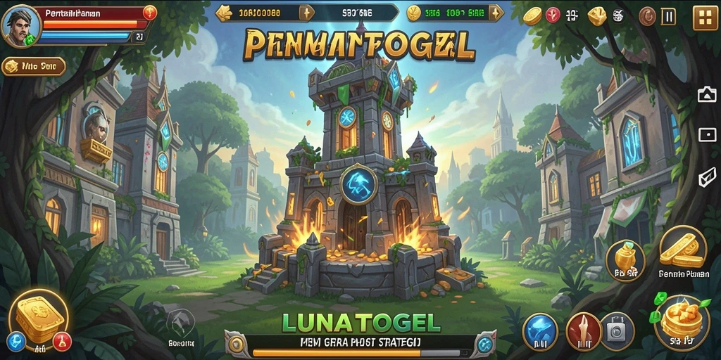 Screenshot gameplay <strong>LUNATOGEL</strong> menampilkan menara menakjubkan dalam perang melawan gelombang musuh.