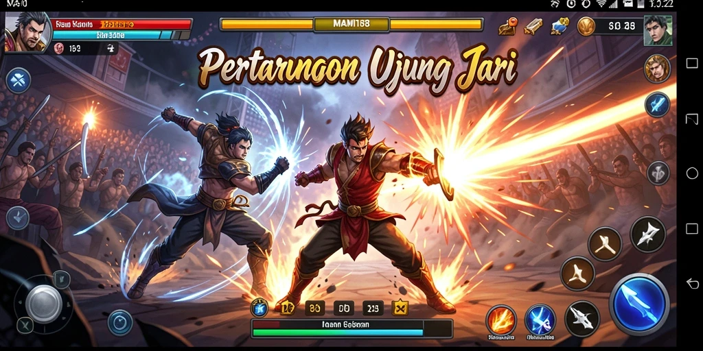 Screenshot gameplay MAMI188 menampilkan aksi pertarungan yang intens.