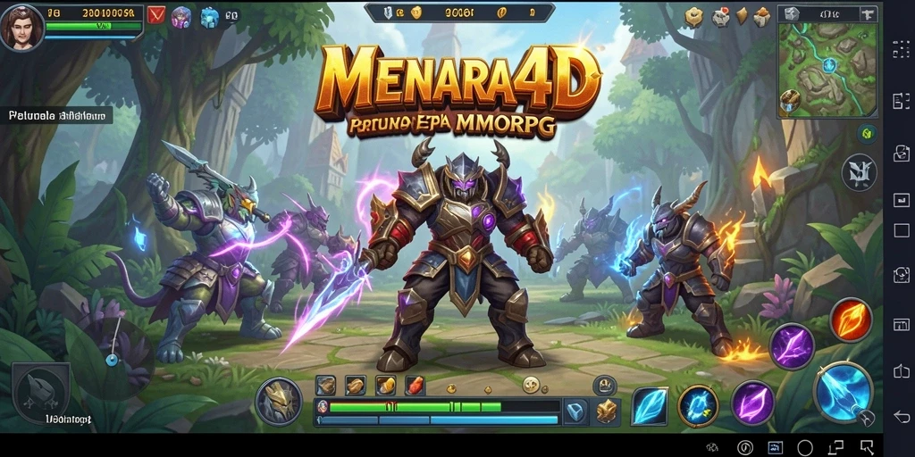Screenshot gameplay MENARA4D menampilkan aksi seru dalam pertempuran MMORPG.