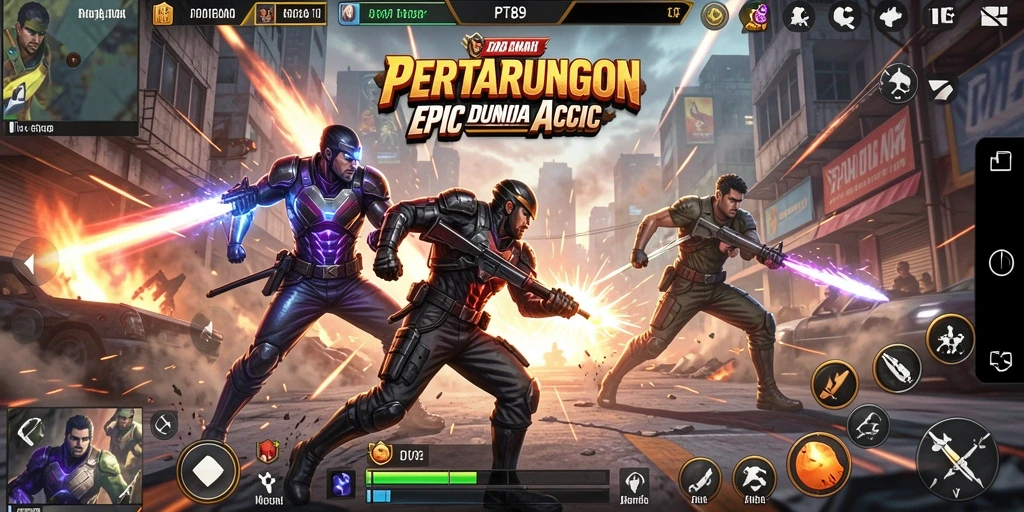 Screenshot menunjukkan aksi intens dalam pertarungan seru di PT89.