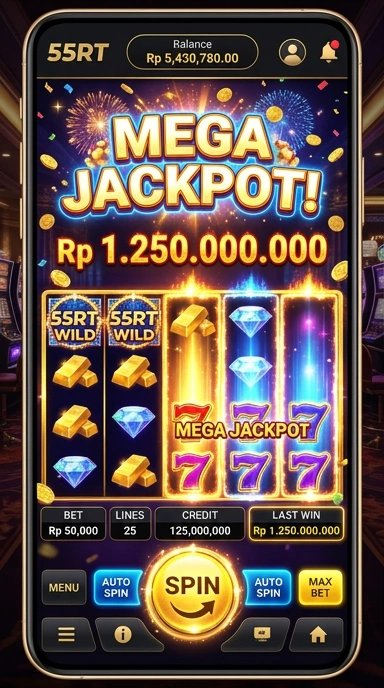 Screenshot dari halaman utama 55rt yang menampilkan aplikasi terbaru.